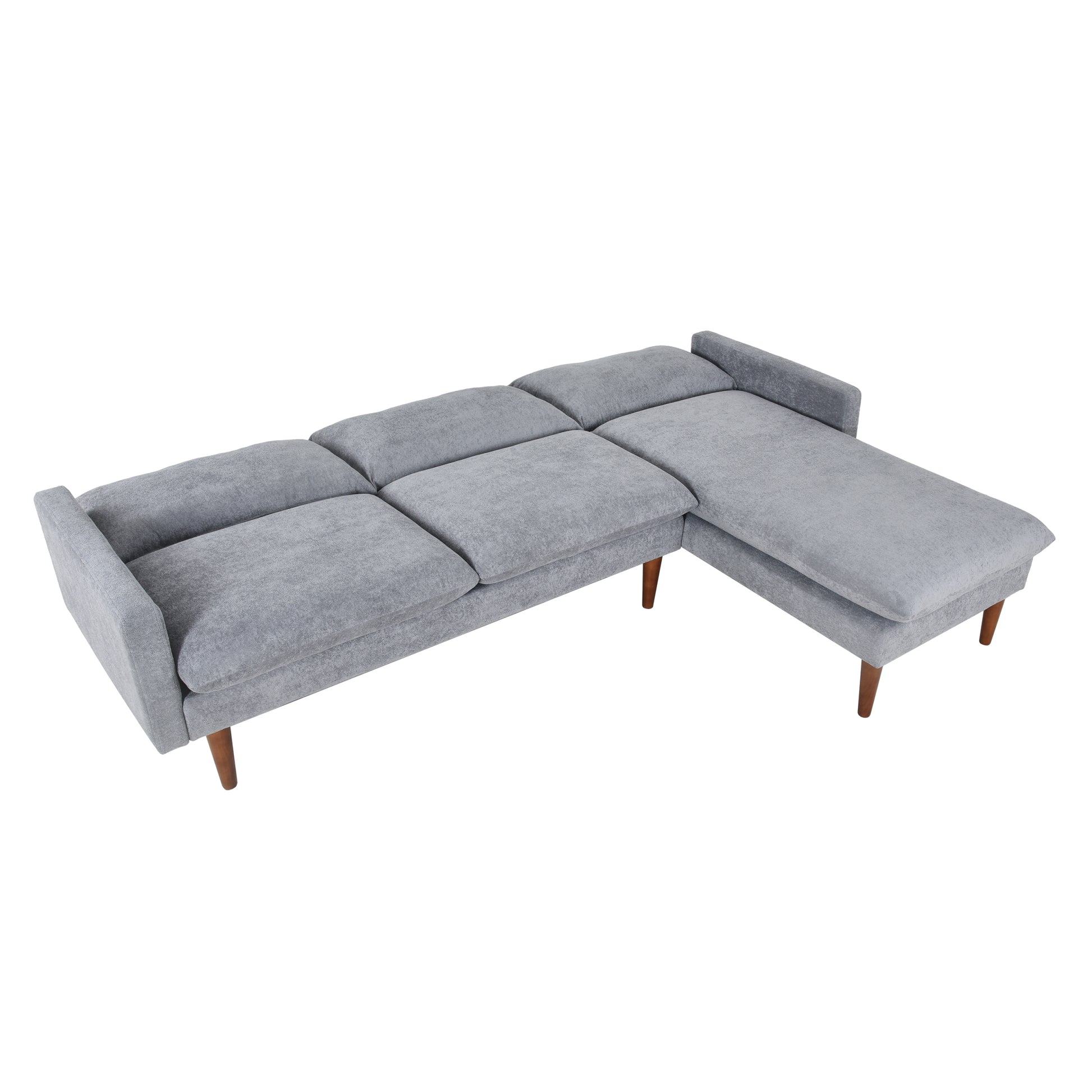 L Shaped Sofa With Padded Cashmere: Multi Functional Design, Modern Luxury Appearance Ideal For Living Rooms, Apartments Easy Assembly & Maintenance,Grey Grey Velvet Wood Primary Living Space Medium Soft Art Deco Square Arms Memory Foam Velvet 3 Seat