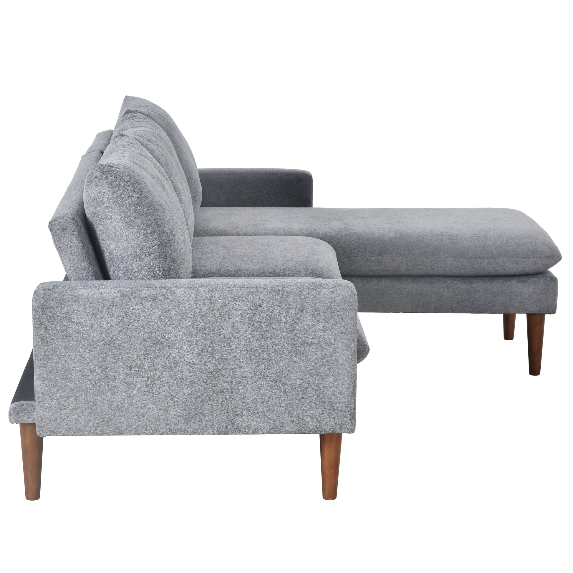 L Shaped Sofa With Padded Cashmere: Multi Functional Design, Modern Luxury Appearance Ideal For Living Rooms, Apartments Easy Assembly & Maintenance,Grey Grey Velvet Wood Primary Living Space Medium Soft Art Deco Square Arms Memory Foam Velvet 3 Seat