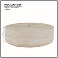 35.43'' Faux Mars Pattern Coffee Tables For Living Room Round Tea Faux Travertine Textured Table For Living Room, No Need Assembly. Marble Fiberglass