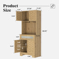67'' Tall Pantry Buffet Cabinet Freestanding Hutch Cupboard For Home, Kitchen,Tall Freestanding Liquor Cabinet Bar For Kitchen, Dining Room Wood Dining Room Farmhouse Mdf