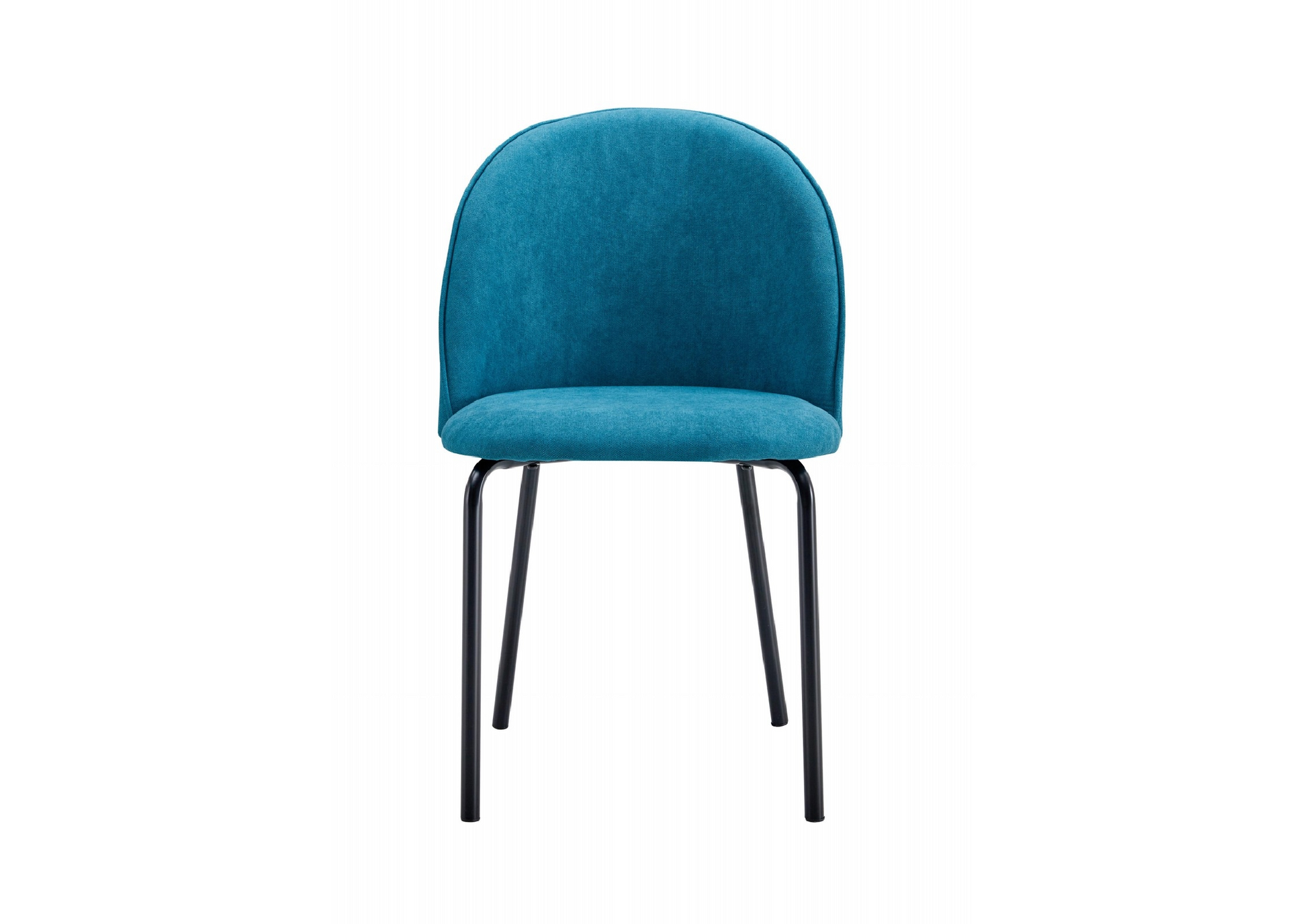 Blue Modern Chair Set Of 2 With Iron Tube Legs, Soft Cushions And Comfortable Backrest, Suitable For Dining Room, Living Room, Cafe Teal Blue Fabric