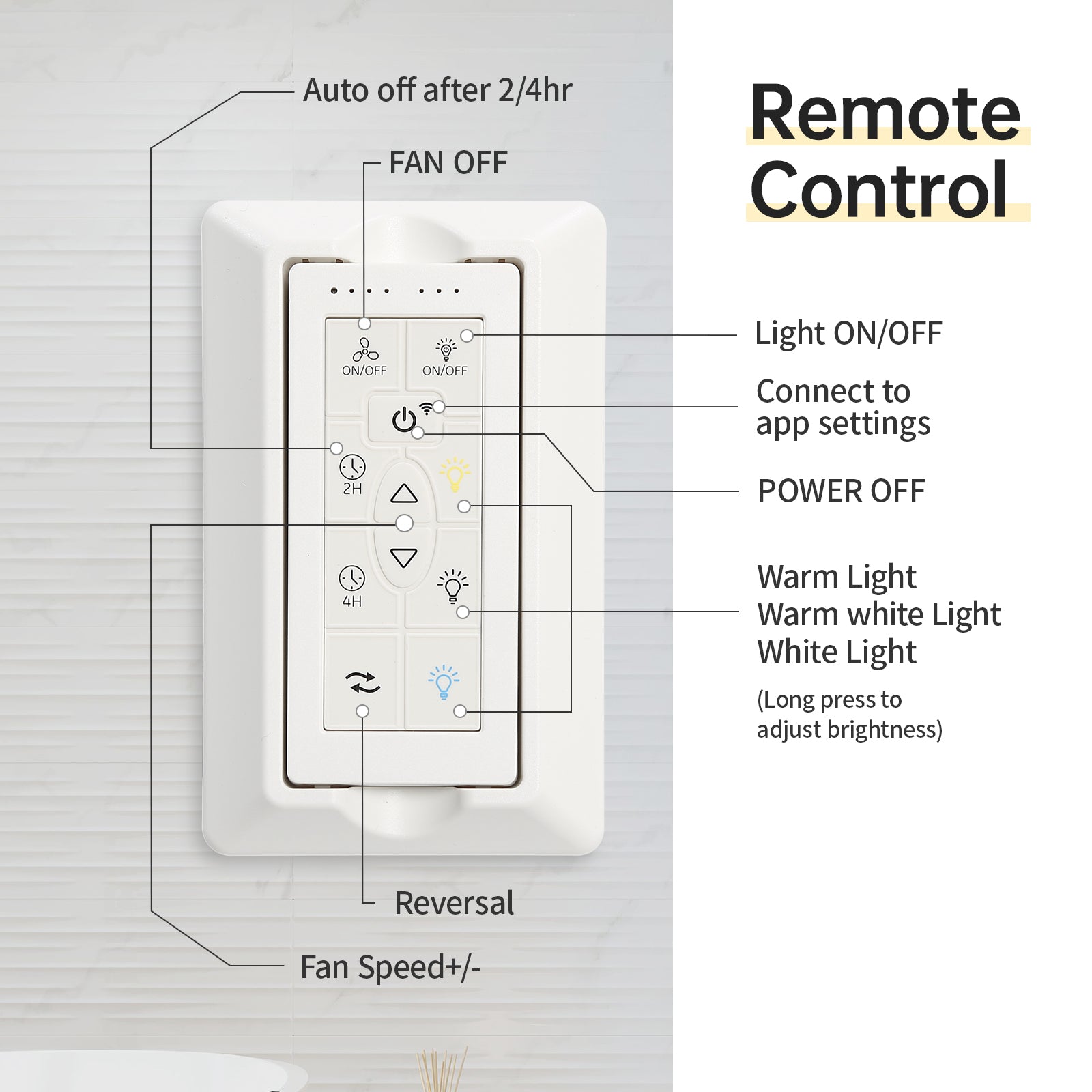 52 Inch Modern With Dimmable Led Light 5 Solid Wood Blades Remote Control Reversible Dc Motor With Smart App Control White Metal & Wood