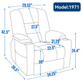 Emon'S Large Power Lift Recliner Chair With Massage And Heat For Elderly, Overstuffed Wide Recliners, Heavy Duty Motion Mechanism With Usb And Type C Ports, 2 Steel Cup Holders, Gray White Metal Primary Living Space Heavy Duty Pine Grey Chenille Power
