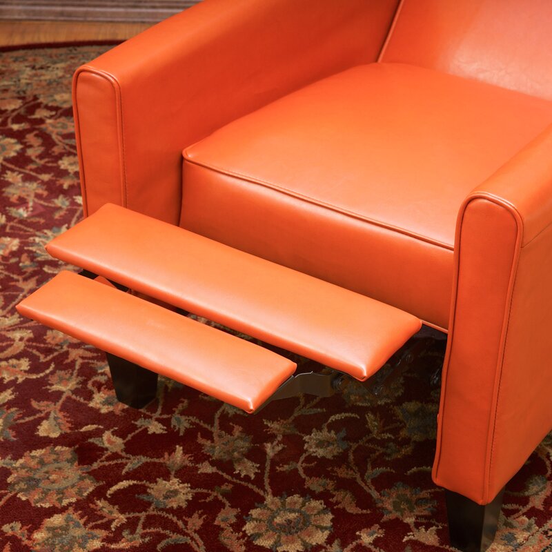 Recliner Push Back Chair For Elegant Home D Cor Orange Orange Pu