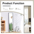 4Rd Generation Black Solid Wood Frame Full Length Mirror, Dressing Mirror, Bedroom Porch, Decorative Mirror, Clothing Store, Floor To Ceiling Mirror, Wall Mounted. 58 Inches * 15 Inches W1151124246 Transparent Glass