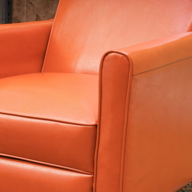 Recliner Push Back Chair For Elegant Home D Cor Orange Orange Pu