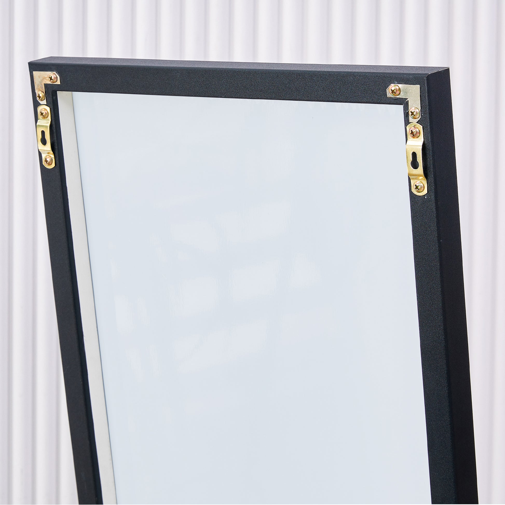 4Rd Generation Black Solid Wood Frame Full Length Mirror, Dressing Mirror, Bedroom Porch, Decorative Mirror, Clothing Store, Floor To Ceiling Mirror, Wall Mounted. 58 Inches * 15 Inches W1151124246 Transparent Glass