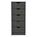 Basilea 5 Drawers Tall Dresser, Pull Out System Brown Bedroom Modern Mdf Engineered Wood