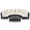 Pt Limon 5Pcs Sofa Set Yes Grey White Garden & Outdoor Sofa Seating Groups Pe Rattan Iron Waterproof Fabric