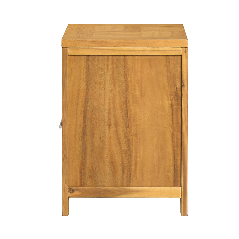 20.7X15.4X22" Nightstand Natural Wood Brown Primary Living Space Boho,Classic,Farmhouse,French Country,Rustic Solid Wood Mdf