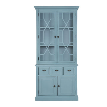 39.4X18X83" Cabinet Credenzas Blue Blue Primary Living Space Casual,Contemporary,French Solid Wood Mdf