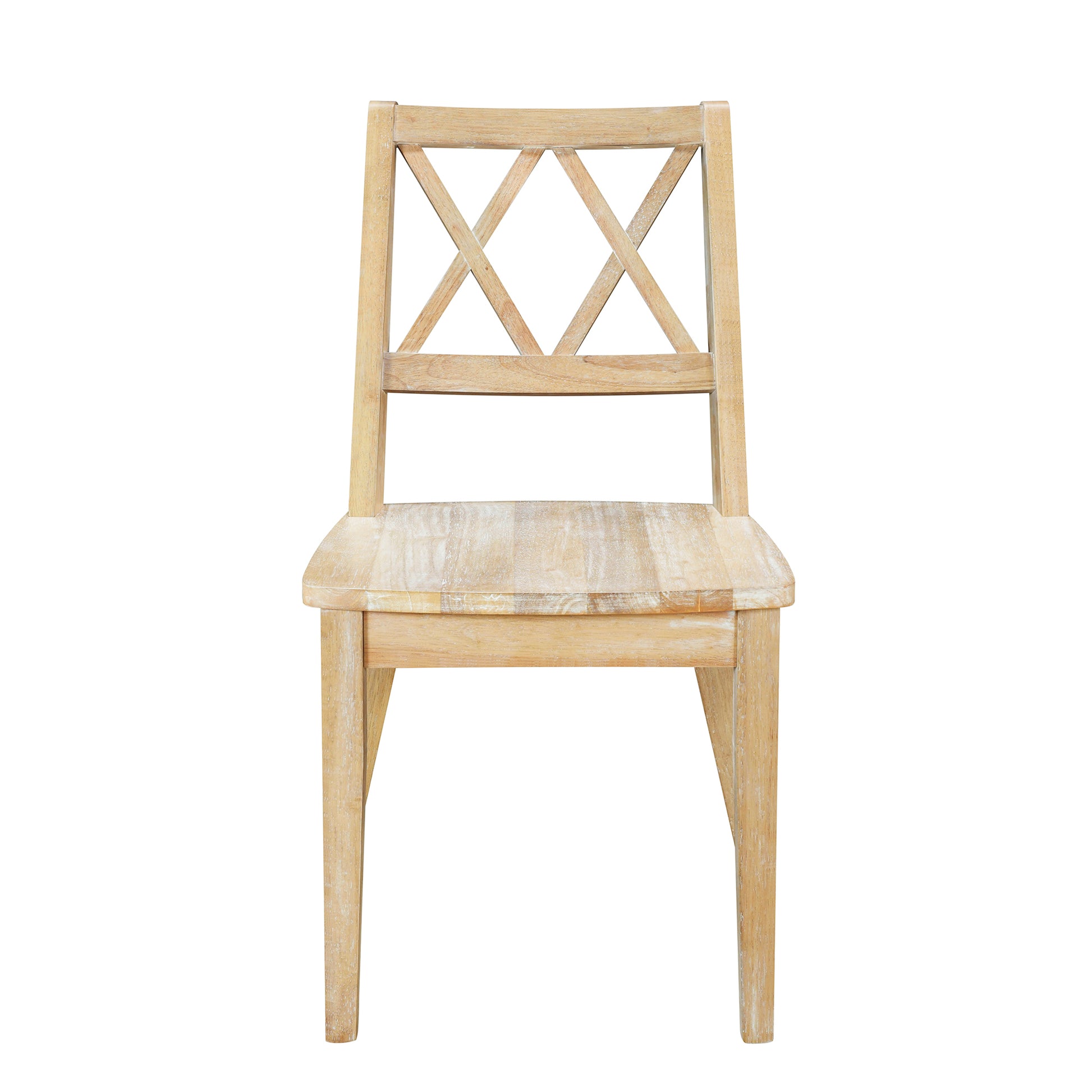 Mid Century 5 Piece Extendable Round Dining Table Set With 15.7" Removable Leaf And 4 Cross Back Dining Chairs, Natural Wood Dining Room Extendable Rubberwood Oval Dining Table With Chair Wood Wood Natural Seats 4 Removable Leaf Mid Century Modern Oval