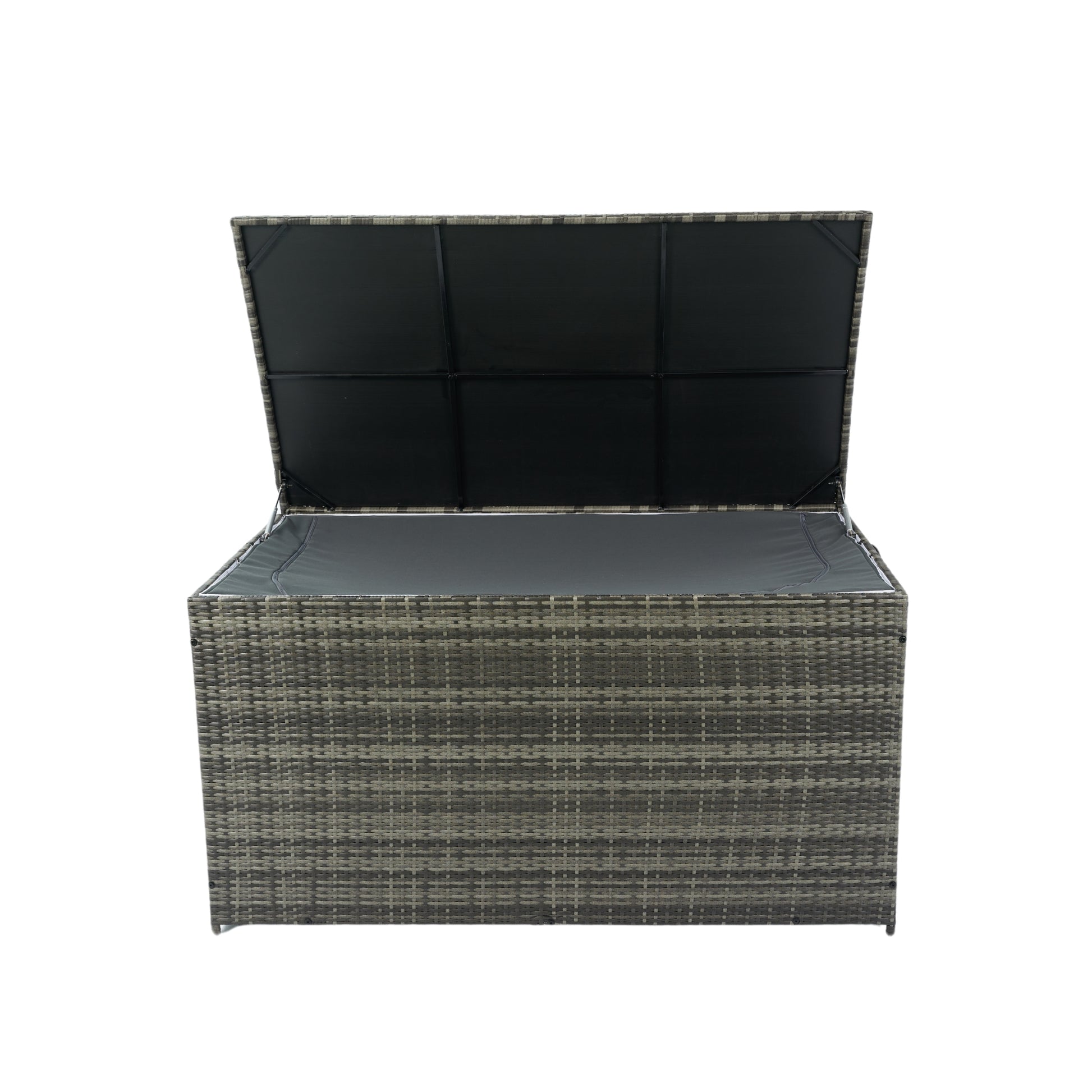 Outdoor Storage Box, 200 Gallon Wicker Patio Deck Boxes With Lid, Outdoor Cushion Storage For Kids Toys, Pillows, Towel No Sectional Grey Mildew Resistant Frame Mildew Resistant Cushion Garden & Outdoor American Traditional Pe Rattan Iron Waterproof