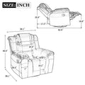 360 Swivel And Rocking Home Theater Recliner Manual Recliner Chair With Wide Armrest For Living Room,Bedroom, Grey Grey Foam Pu