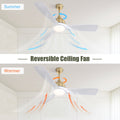 54 Inch Modern Abs 6 Speed Remote Control Dimmable Reversible Dc Motor With Light And Smart App Control Gold Abs