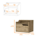 Macadamia Dual Shelf Display Nightstand Natural 1 Drawer Bedroom Floating Easy Assembly Wood