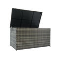 Outdoor Storage Box, 200 Gallon Wicker Patio Deck Boxes With Lid, Outdoor Cushion Storage For Kids Toys, Pillows, Towel No Sectional Grey Mildew Resistant Frame Mildew Resistant Cushion Garden & Outdoor American Traditional Pe Rattan Iron Waterproof