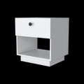 White 1 Drawer Nightstand White White 1 Drawer Bedroom Open Storage Storage White Wood