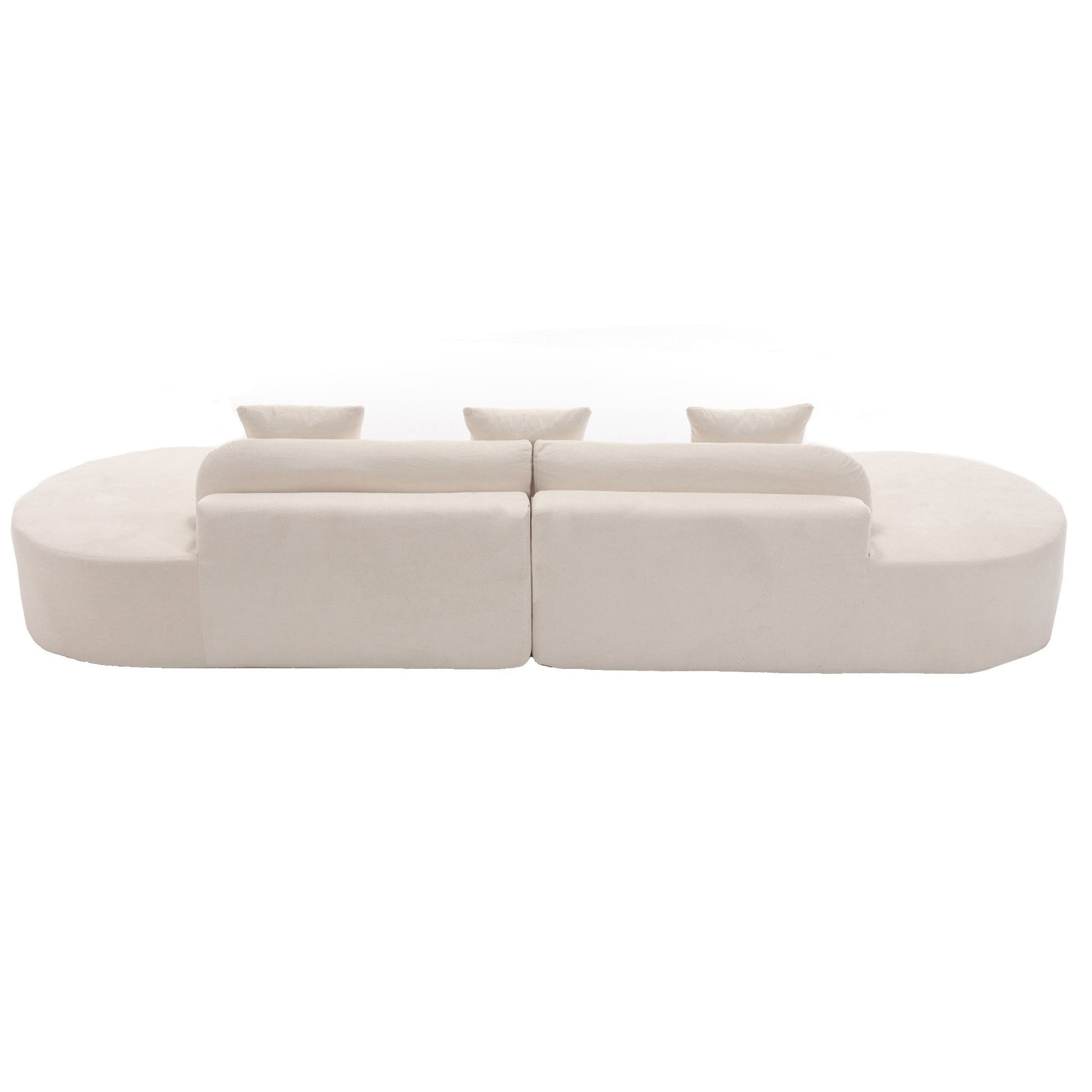 Arrived Modern Curved Combination Sofa, Terrycloth Fabric Sofa, Minimalist Sofa In Living Room, Apartment, No Assembly Required, Three Pillows,Beige Beige Primary Living Space Medium Soft Polyester 4 Seat