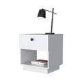 White 1 Drawer Nightstand White White 1 Drawer Bedroom Open Storage Storage White Wood