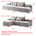 Convertible 3 In 1 Sleeper Sofa And Sectional Sofa With 4 Storage Space For Living Room,Corduroy Couch With 4 Pillows,Corduroy Beige Corduroy 3 Seat