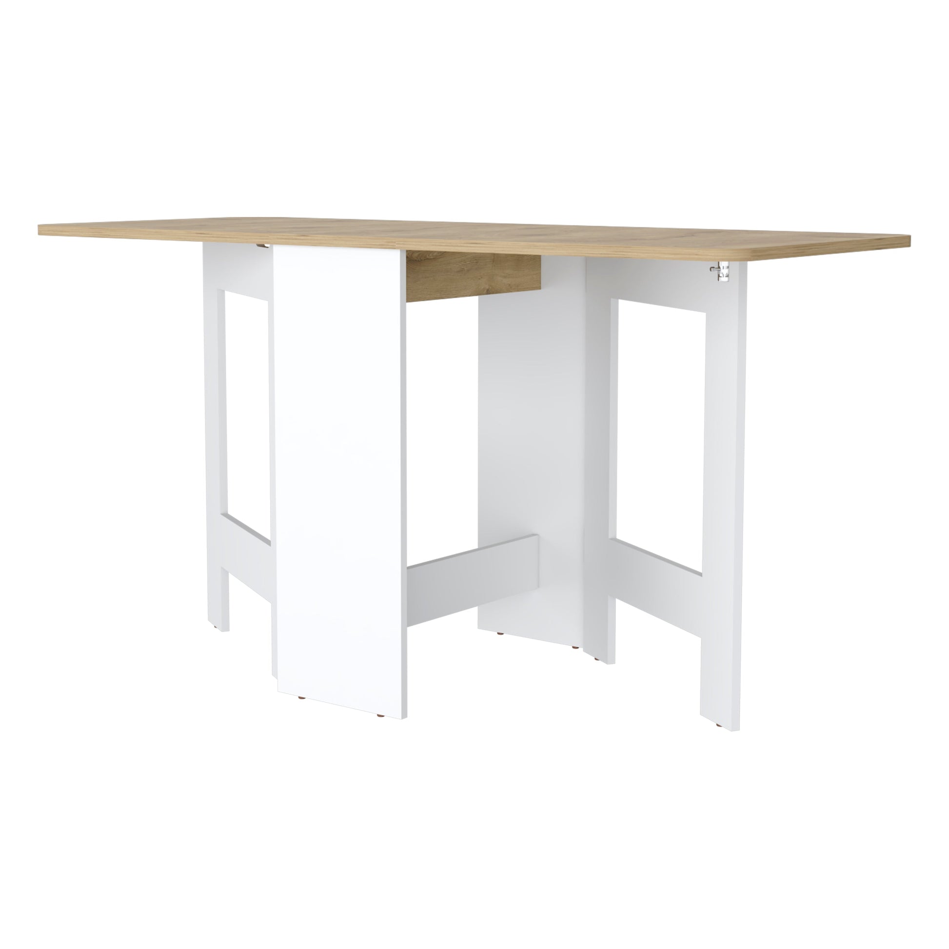 Cole White And Macadamia Folding Dining Table Brown White Folding Dining Room Rectangular Kitchen & Dining Tables Rectangular Wood