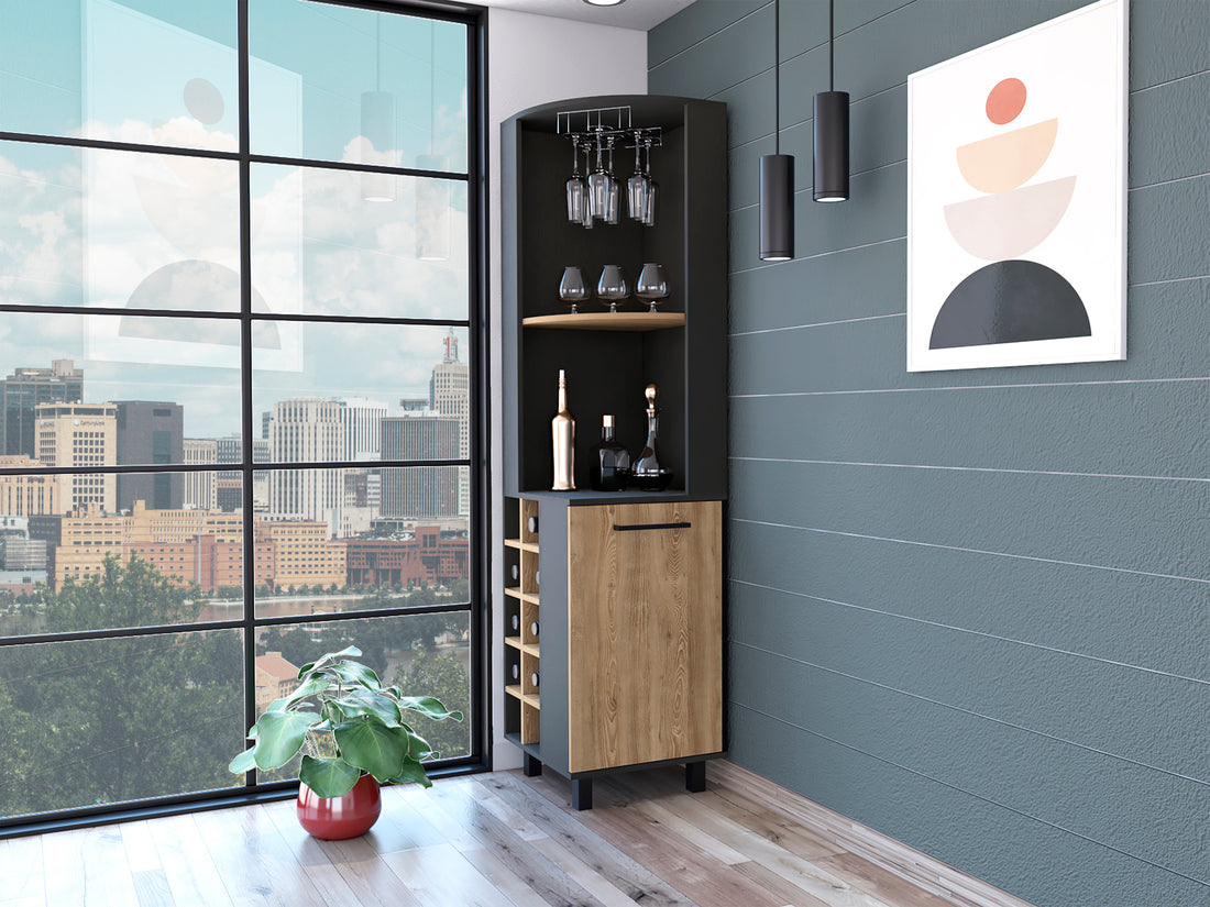 Leah Corner Bar Cabinet 5 Or More Spaces Multicolor Primary Living Space Modern Particle Board Engineered Wood