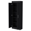 Black 5 Shelf Storage Pantry Cabinet Black Kitchen Shelves Included Wood