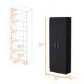 Black 5 Shelf Storage Pantry Cabinet Black Kitchen Shelves Included Wood
