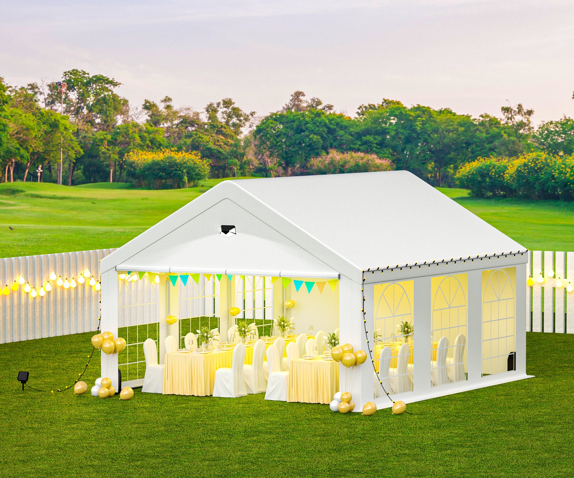 Sannwsg Party Tent 13X26Ft Heavy Duty Canopy Tent With Removable Sidewalls,3 Box Outdoor Waterproof Patio Camping Gazebo Shelter,Perfect For Wedding Holiday Birthday Bbq Backyard Evening Tent White Garden & Outdoor Metal