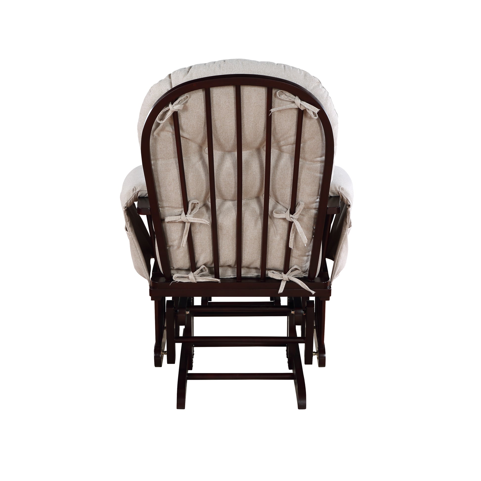 Mason Glider And Ottoman Espresso Wood And Latte Fabric Brown Polyester Wood Fabric