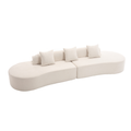Arrived Modern Curved Combination Sofa, Terrycloth Fabric Sofa, Minimalist Sofa In Living Room, Apartment, No Assembly Required, Three Pillows,Beige Beige Primary Living Space Medium Soft Polyester 4 Seat
