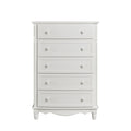 Classic Traditional White Finish 5 Drawers Storage Chest 1Pc Decorative Accents Wooden Bedroom Furniture Turned Feet White Bedroom Classic,Traditional Wood