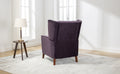 Mid Century Chenille Wingback Recliner Chair, Button Tufted Design Pushback Recliner Chair With Armrest And Solid Wood Legs, For Bedroom Living Room, Purple Purple Chenille