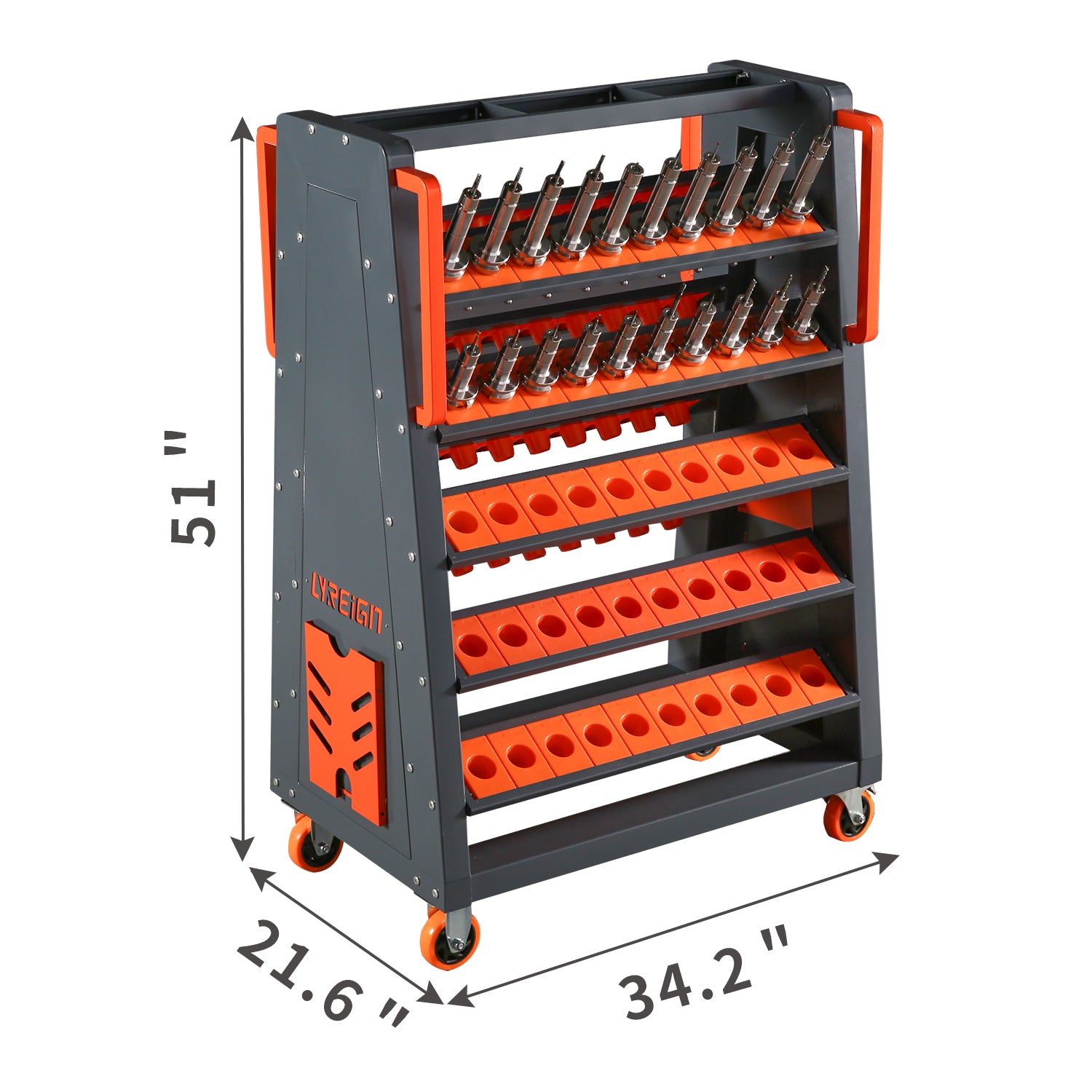Cat40 Cnc Tool Cart 100Cap 5 Tier Cnc Rolling Carts With Wheels 40 Taper Tool Holder Cnc Mobile Tool Holder Cnc Tool Organizer Cat 40 Tool Holder Set For Storehouse Factory Garage Cat40 100Cap Cement Grey Abs Steel Q235