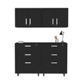 Kaitlyn Black 4 Piece Garage Set Black Wood