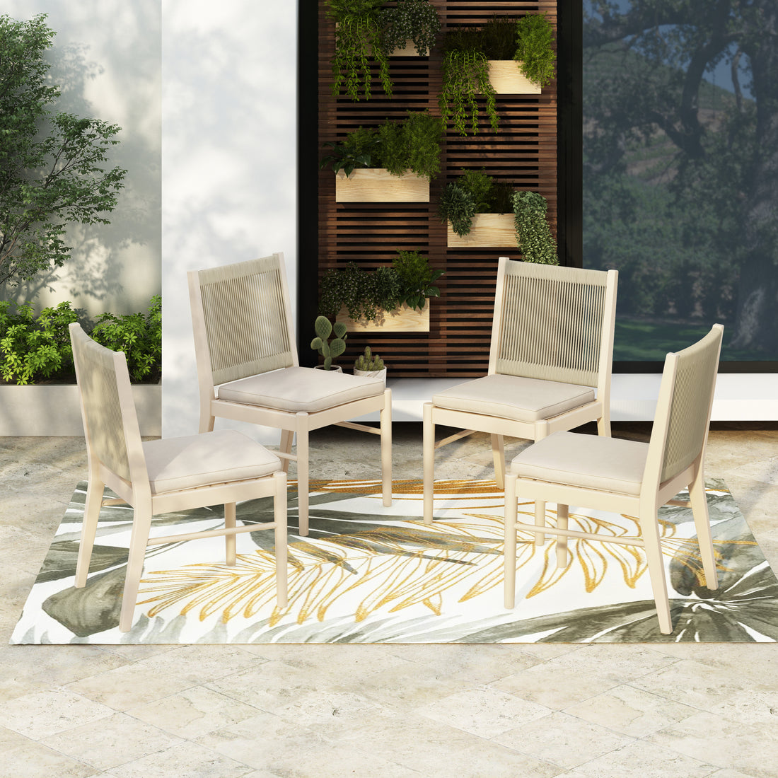 Cordoba Kd Dining Chair Yes Acacia Wood Garden & Outdoor Modern 2 Person Seating Group Acacia Wood
