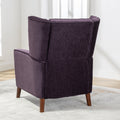 Mid Century Chenille Wingback Recliner Chair, Button Tufted Design Pushback Recliner Chair With Armrest And Solid Wood Legs, For Bedroom Living Room, Purple Purple Chenille