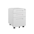 3 Drawer Mobile File Cabinet Under Desk Office,Simple Style Versatile Storage Cabinet For Legal Letter A4 Files, 5 Wheel Design Anti Tilting Cold Rolled Steel Waterproof Moisture Proof White Filing Cabinets 3 4 Drawers White Drawers Included Modern Metal