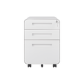 3 Drawer Mobile File Cabinet Under Desk Office,Simple Style Versatile Storage Cabinet For Legal Letter A4 Files, 5 Wheel Design Anti Tilting Cold Rolled Steel Waterproof Moisture Proof White Filing Cabinets 3 4 Drawers White Drawers Included Modern Metal