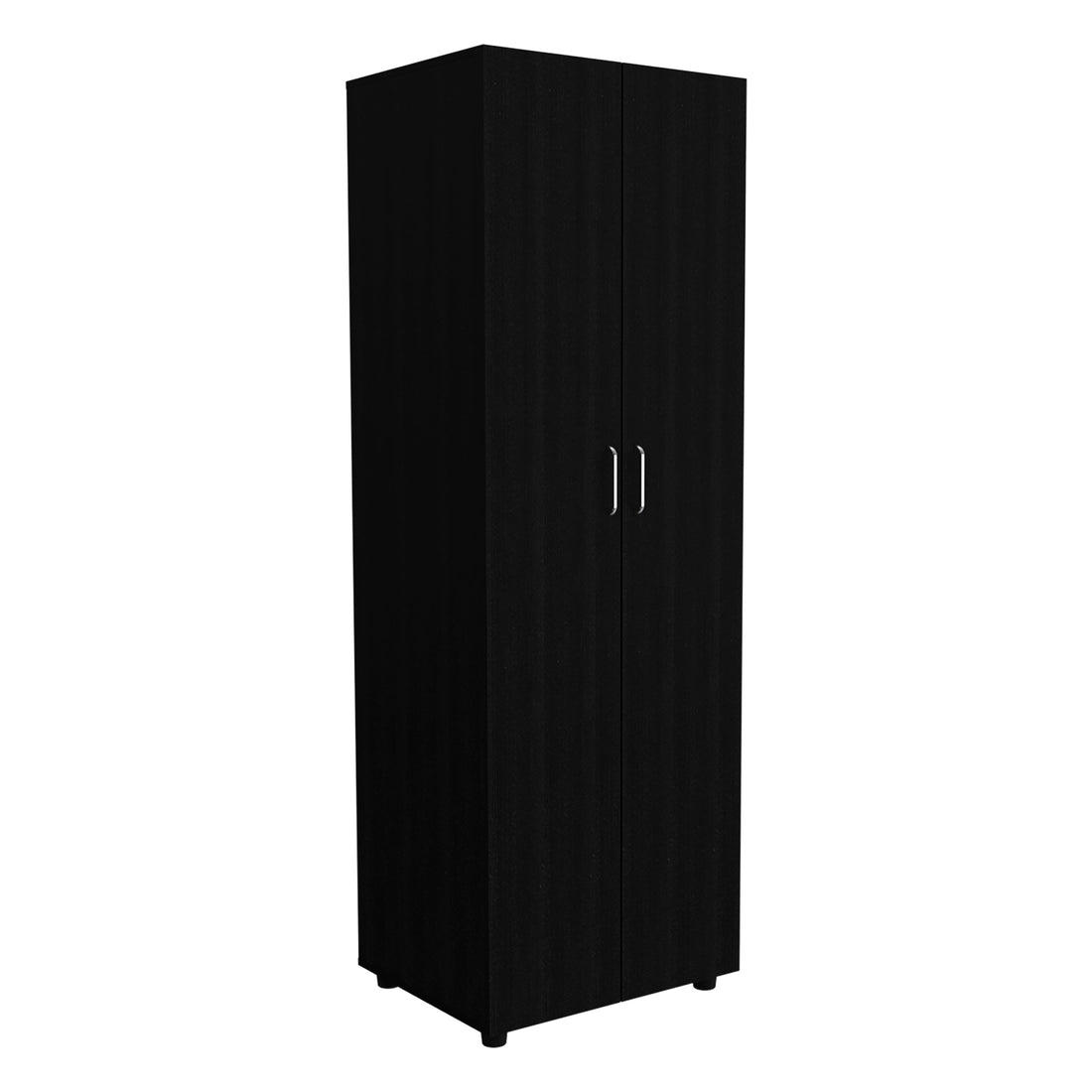 Aurora Armoire, Two Interior Shelves, Rod, Double Door Black Black Bedroom Modern Particle Board Particle Board
