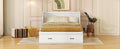 Full Size Murphy Bed With Usb Port And A Large Drawer, White Full White Solid Wood Mdf