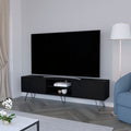 Selby Tv Rack, Hairpin Leg Design With Spacious Storage Black Primary Living Space 70 Inches 60 69 Inches Modern Pine Particle Board Engineered Wood