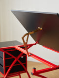 Drafting Table Red With Stool Red Mdf Metal
