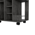 Tennessee Bar Cart Made Of Particle Board With 1 Cabinet With Division, 6 Cubbies For Liquor And 2 Shelves Mobile Carts 5 Or More Spaces Smoke Primary Living Space Open Storage Space Modern Pine