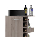 Tennessee Bar Cart, One Cabinet With Division, Six Cubbies For Liquor, Two Shelves 5 Or More Spaces Light Gray Primary Living Space Open Storage Space Modern Pine Particle Board Engineered Wood