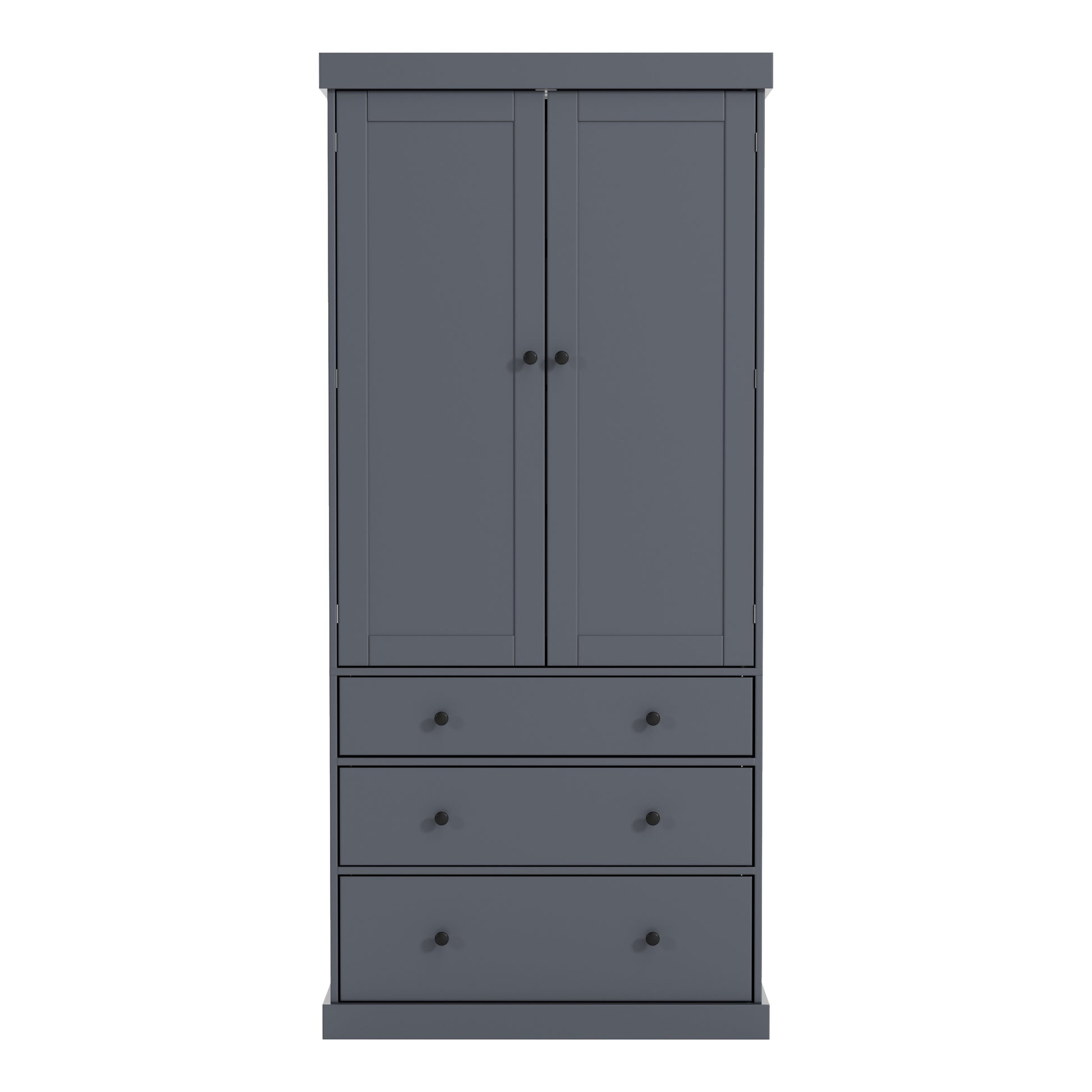 Assembly 77Inch Farmhouse Kitchen Pantry, Freestanding Tall Cupboard Storage Cabinet With 3 Adjustable Shelves, 8 Door Shelves, 3 Drawers For Kitchen, Dining Room, Gray Gray Kitchen Farmhouse