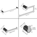 Bathroom Hardware Set Black And Nickel 4 Pieces Bathroom Towel Rack 24 Inches Bathroom Accessories Set Black Silver Bathroom Classic,Industrial,Modern Stainless Steel Stainless Steel