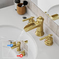 Bathroom Faucets For Sink 3 Hole Nickel Gold 8 Inch Widespread Bathroom Sink Faucet With Pop Up Drain Double Lever Handle Faucet Bathroom Vanity Faucet Basin Mixer Tap Faucet With Hose Bathroom