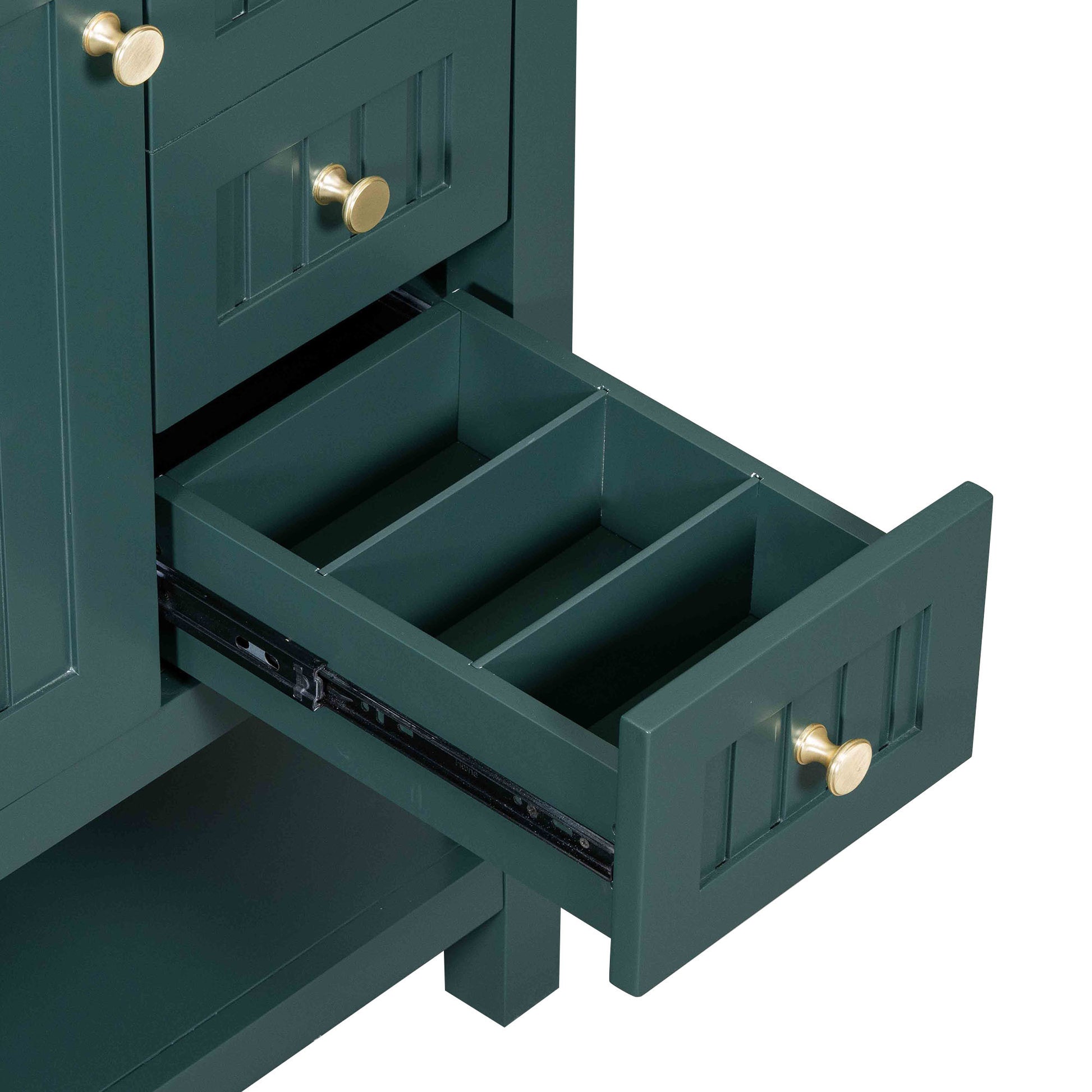 30Inch Transitional Style Bathroom Vanity Cabinet Combo With Ceramic Sink Green Bathroom Solid Wood Mdf